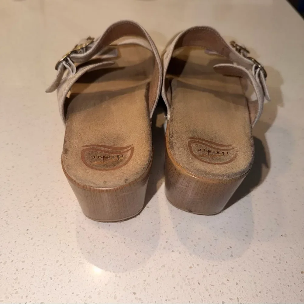 Dansko Sophie Double Strap Sandal Metallic Gold Leather EU 42 US 11-11.5 - Picture 5 of 8